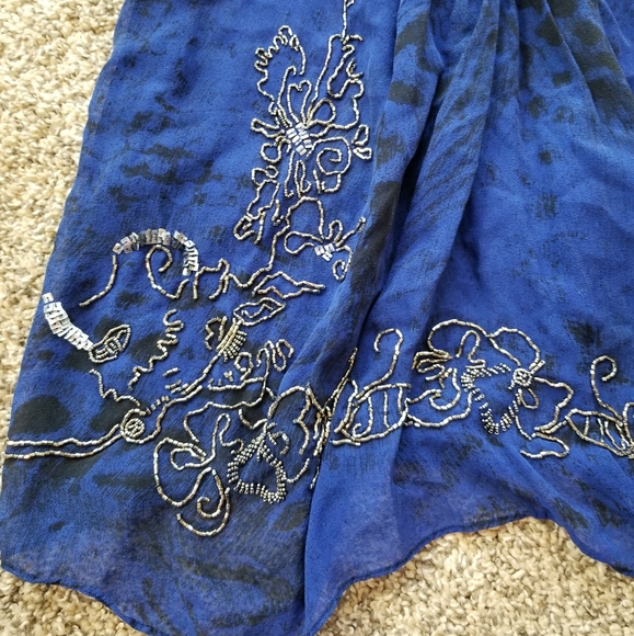 Cache | 100% silk sheer embroidered blouse - Picture 2 of 10